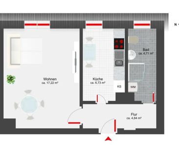 Stilvoll möblierte 1-Zimmerwohnung direkt am Luitpoldpark/Scheidp - Photo 2
