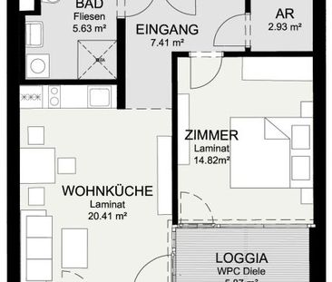 Moderne 2-Zimmer Wohnung mit Lift, Loggia und Garagenplatz - Foto 6