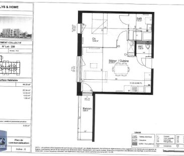 Appartement à louer 2 pièces 44.25m² - Photo 1