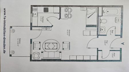 - 1 - Raum Wohnung mit Balkon, direkt an der Dresdner Heide - Foto 4