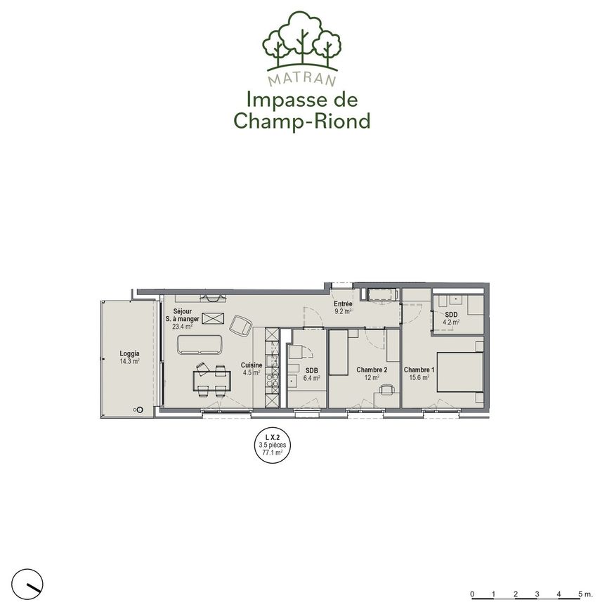 3.5 Zimmer, 77 m², 1. Stock - Foto 1