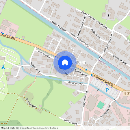 83700 Kreuth ca. 52, 0 km south of Munich-center