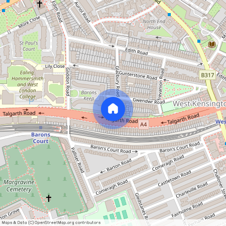 Glazbury Road, Barons Court