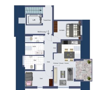 Moderne und exklusive DG-Wohnung mit KfW-55-Standard in kurzer Entfernung zur Oldenburger Innenstadt - Foto 5