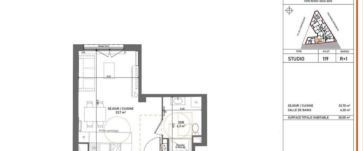 location Appartement T1 DE 30m² À ROSNY SOUS BOIS - Photo 1