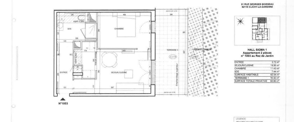 location Appartement T2 DE 42.54m² À CLICHY - Photo 1