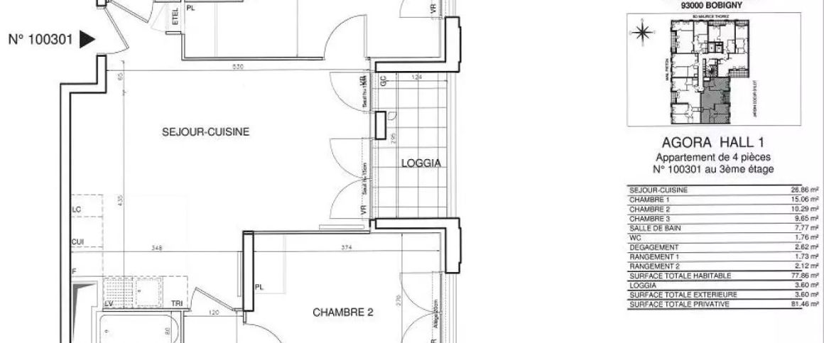 location Appartement T4 DE 76.9m² À BOBIGNY - Photo 1