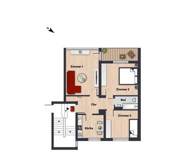 Helle 3-Zimmer-Wohnung mit schönem Balkon und grüner Aussicht! // 1... - Photo 2