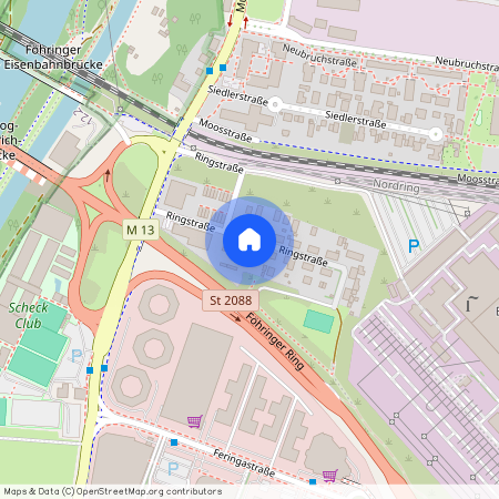 Münchner Str., 85774 Unterföhring ca. 6, 0 km north-east of Munich-center