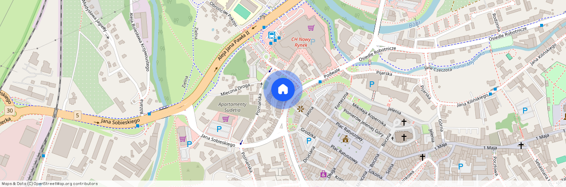 ul. Jana Sobieskiego, Śródmieście, Jelenia Góra, dolnośląskie