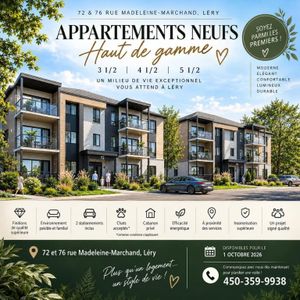 🏡 LOGEMENTS NEUFS HAUT DE GAMME À LOUER – 3 ½, 4 ½ et 5 ½ - Photo 2