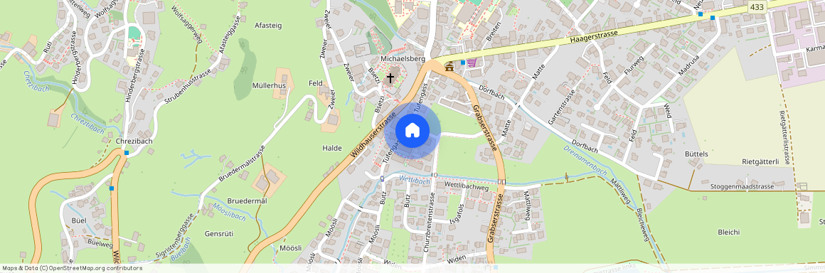 Churzbreitenstrasse 25a, 9473 Gams, Lageplan