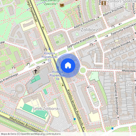 Warszawa, Żoliborz, Stary, Żoliborz, Aleja, ks., Jerzego, Popiełuszki