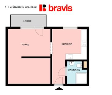 Pronájem bytu 1+1 37 m², Štouračova, Brno - Photo 3