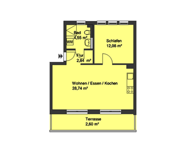 Erstbezug durch Aufstockung! - Helle 2-Zimmer-Wohnung mit Terrasse - Foto 2