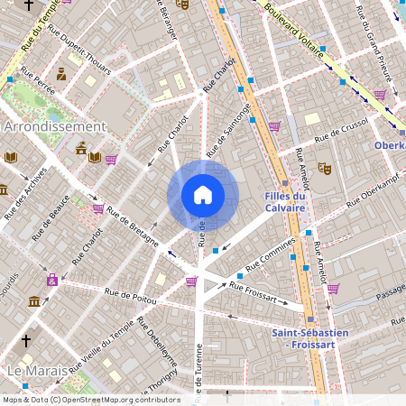 Rue de Turenne, entre Rue de Saintonge et Rue de Bretagne 75003 Paris (3e arrondissement)