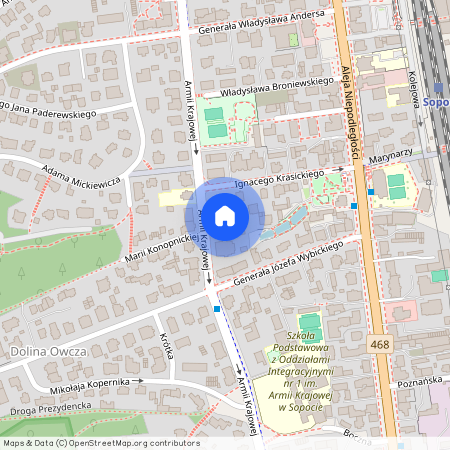 ul. Armii Krajowej, Zajęcze Wzgórze, Górny Sopot, Sopot, pomorskie