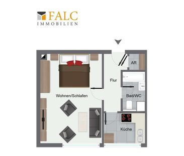 Voll möblierte 1-Zimmer-Wohnung mit Gartenmitnutzung – hell, modern... - Photo 1