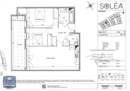 Appartement à louer 3 pièces 63.5m² - Photo 2