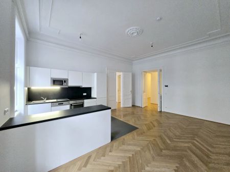 Eleganz trifft Moderne: Altbauwohnung 3 Zimmer + Wohnküche, 2 Bäder, Stuckdecken und Frischgrätparkett in der Porzellangasse - Photo 5