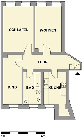 3-Raum-Altbauwohnung mit Tageslichtbad nahe Lessingplatz - Foto 4