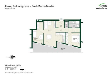 Neubaufrische! 3‑Zimmer‑Wohnung mit großem Balkon - Photo 5
