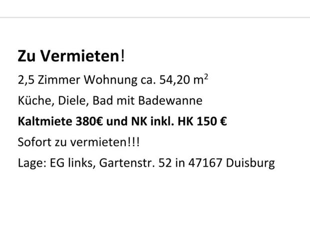 2,5 Zimmer Wohnung Duisburg Neumühl - Foto 1