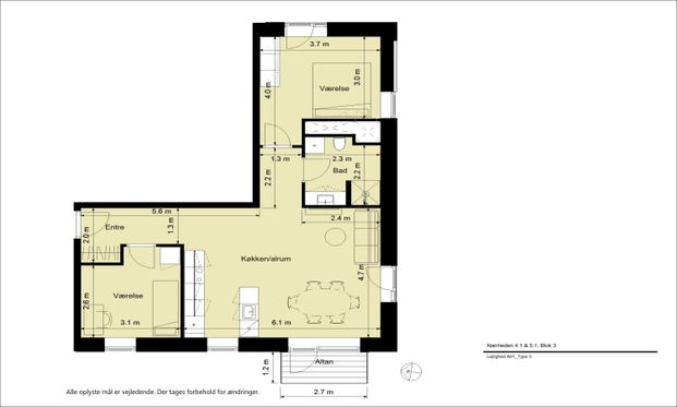 Kun 2 måneders depositum. Delevenlig stor 3-værelses lejlighed med altan - Foto 1