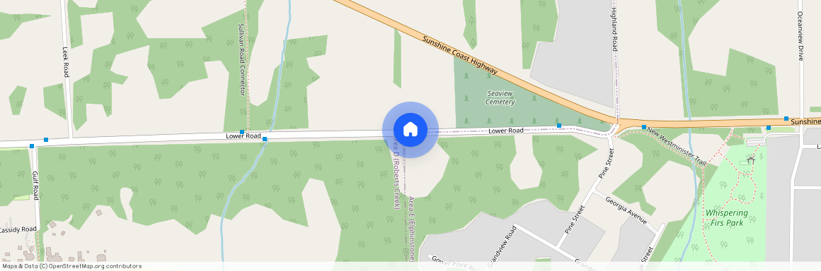 google map, Area D (Roberts Creek), Area D (Roberts Creek), Sunshine Coast, V0N 2W6