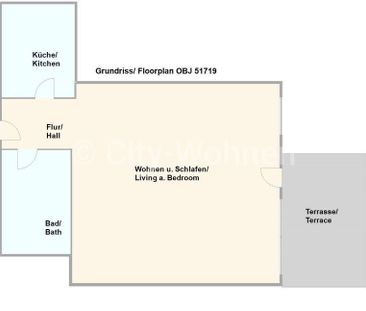 Modern möbliertes Studioapartment mit Terrasse in Hamburg-Hohenfelde - Photo 1