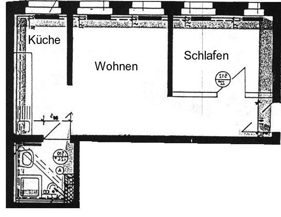 +++ruhige 2-Zimmer-Wohnung mit Einbauküche, Vinylboden im 3.OG, sanierter Altbau+++ - Photo 1