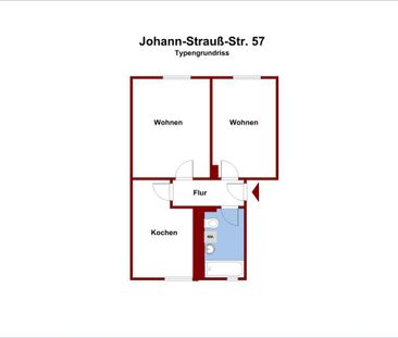 Ruhige Lage: 2-Zimmer-Wohnung mit Badewanne - Foto 1