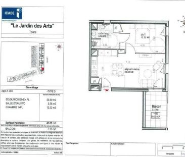 Appartement à louer 2 pièces 41.67m² - Photo 2