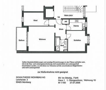 Ruhige und schöne 3 - Zim. Whg. mit großem Balkon, Keller, TG, barr... - Foto 1