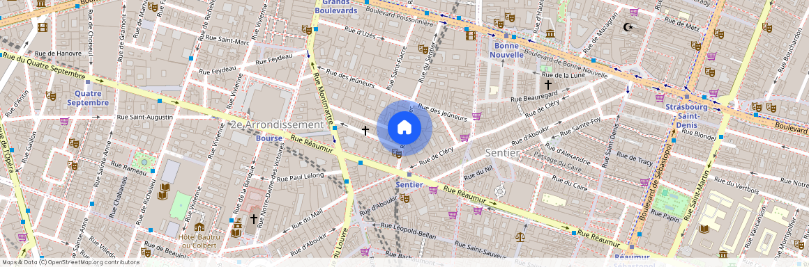 rue du Sentier et rue du Croissant 75002 Paris (2e arrondissement)