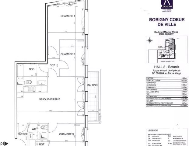 location Appartement T4 DE 78.2m² À BOBIGNY - Photo 1