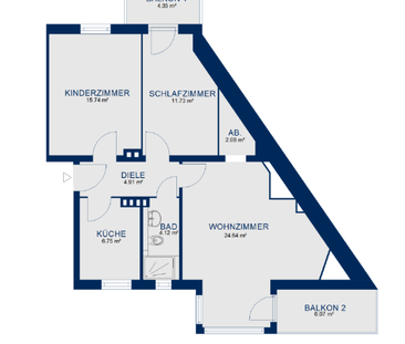 Frisch modernisierte 3-Zimmer-Wohnung mit 2 Balkonen - Foto 1