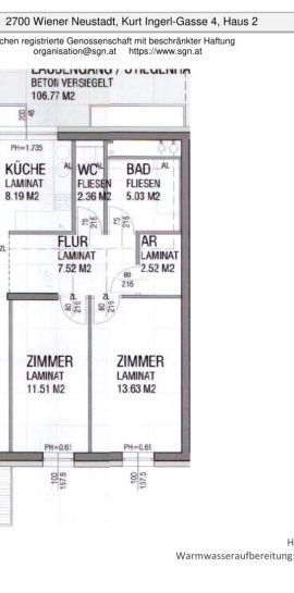 3-Zimmer Genossenschaftswohnung in Wiener Neustadt - Photo 2