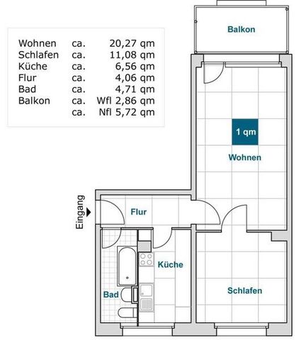 2 Zimmerwohnung Balkon sucht Euch! - Foto 5