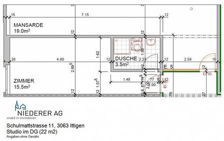 Modernes Studio an 22 m² im DG / 4. OG - Photo 2