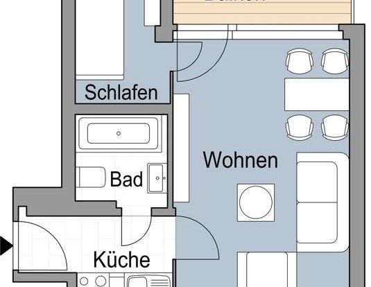 Ab sofort: Gemütliche 1,5 Zimmerwohnung mit Einbauküche und Balkon - Photo 1