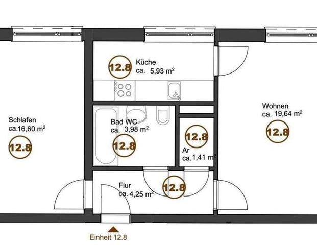 Frei ab sofort! Attraktive 2-Zimmer-Wohnung nach Südwest mit ca. 51,8 qm im 2.Stock & KFZ-Stellplatz in Creußen nahe Bayreuth - Photo 1