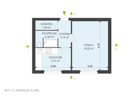 Pronájem bytu 1+1 32 m², Proškova , Kostelec nad Orlicí - Photo 4