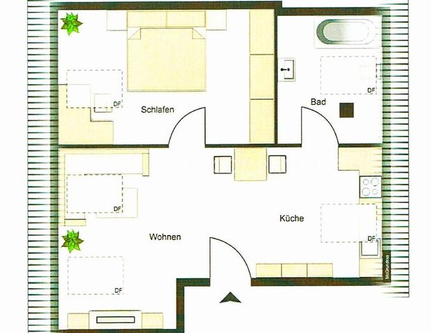 Möbliert/Furnished 2-Zimmer Dachgeschoß Apartment in Wilsdruffer Vorstadt/Seevorstadt-West max. 2 Personen - Foto 1