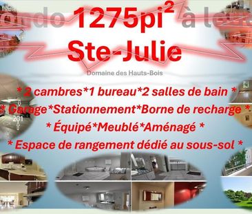 Condo 1275pi² à Ste-Julie : électroménagers, meubles, Borne de rech... - Photo 2