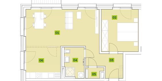 Geräumige 2-Zimmer-Wohnung mit Parkblick und offener Küche - Foto 3