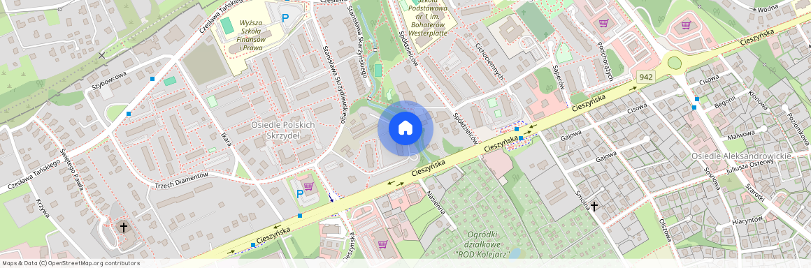 ul. Cieszyńska, Osiedle Polskich Skrzydeł, Bielsko-Biała, śląskie