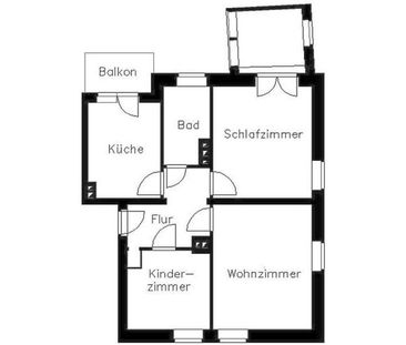 Individuell geschnittene 3-Raum-Wohnung mit Balkon - Photo 1