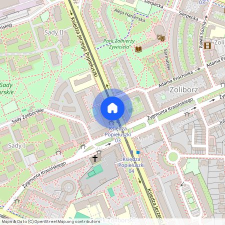 ul. ks. Jerzego Popiełuszki, Sady Żoliborskie, Żoliborz, Warszawa, mazowieckie
