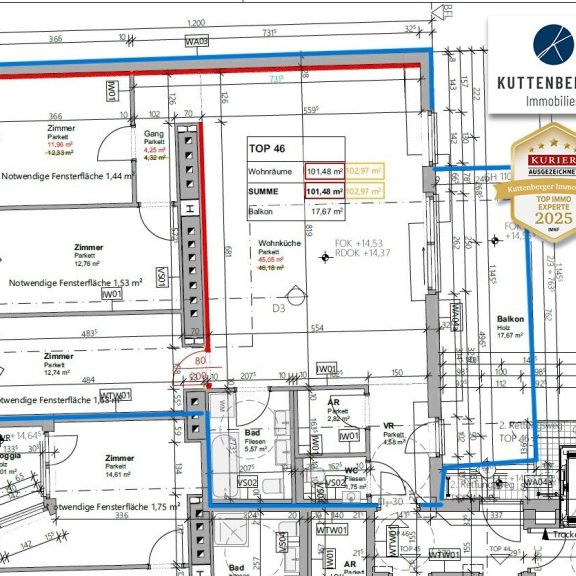 *Superprojekt: ''Über den Baumwipfeln" TOP 46 - 4 Zimmer mit ÜBERDACHTEM BALKON (17,5 m²) - Photo 1